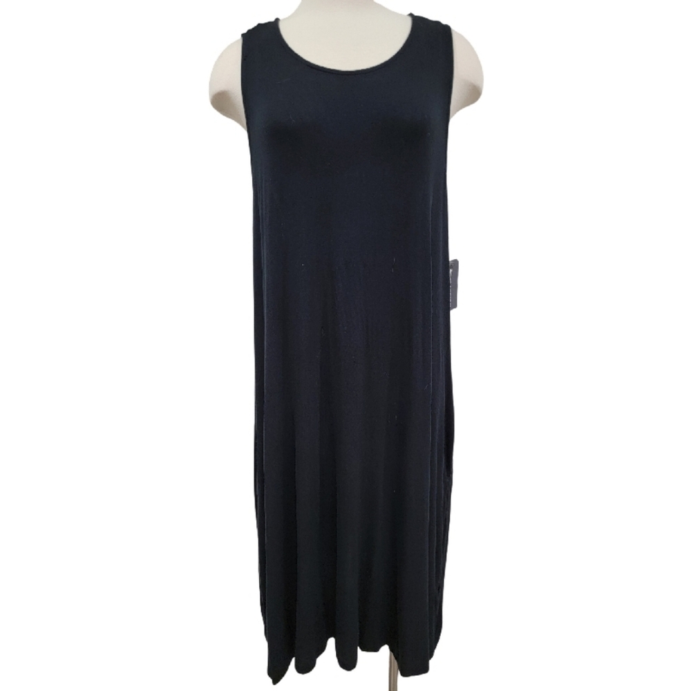 NWT Melrose and Market Solid Black Casual Dress A line with Pockets SZ 2X